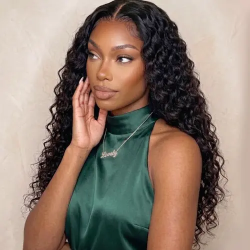 BLING HAIR Glueless Human Hair Lace Closure Wigs - 6x4, 7x5, 9x6 HD Lace, Pre-Plucked, Pre-Cut, Natural Hairline, Heat Resistant, Closure Ready and Go for Black Females, Deep Wave, Black Girl Hairstyles, Back-to-School, Human Hair Wigs, Lace Front Wig soh