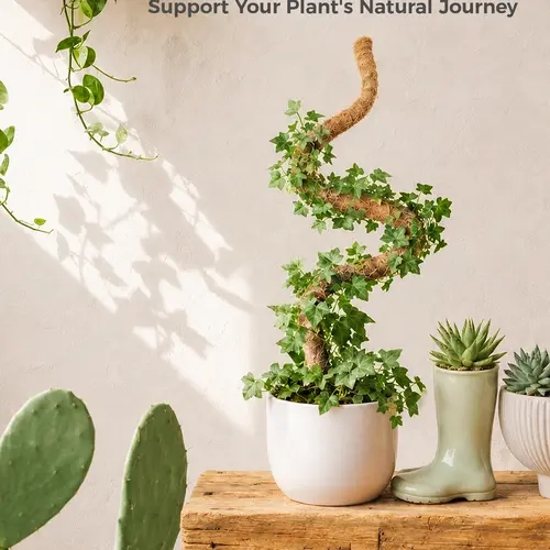2/4Packs Plant Stake Bendable  Moss Poles (28 in) - Bend-to-Fit Vines Support Stakes, Climb Aid for Indoor Monstera Plants, Vertical Growth Care Tool