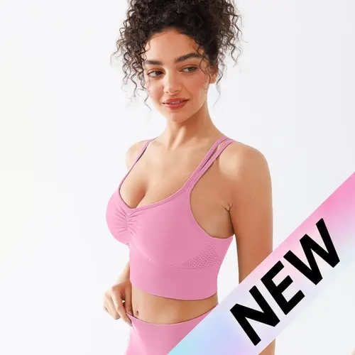 BRXL【Discount for live】Women's Sexy Crisscross Back Sports Bra - Seamless V-Neck Wireless High Waist Stretchy Activewear for Daily Outings & Sports-brxl-1