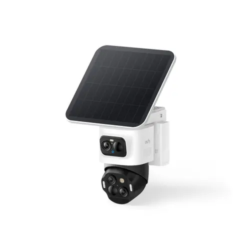 eufyCam S4, Solar Security Camera Wireless Outdoor, Triple Lens Bullet-PTZ Cam, 4K UHD, 360° Pan and Tilt, Auto Track, 8× Hybrid Zoom, Color Night Vision, HomeBase S380 Compatible, Lights, Recording