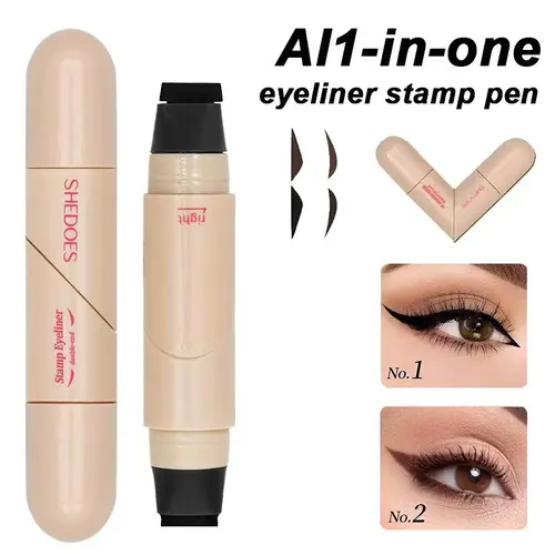 Rotating Winged Eyeliner Stamp Pen Dual-Head Design for Precise Cat Eye & Winged Liner Waterproof Smudge-Proof Formula Quick-Drying Makeup for Busy Days and Special Occasions