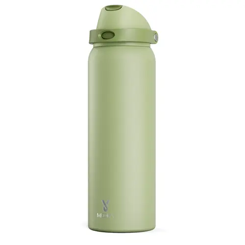 Meoky 40oz Solid Stainless Steel Vacuum Insulated Tumbler (1,000-2,000 ml), Stylish Modern Insulated Mug with 2-in-1 Straw & Spout Lid, Leak-Proof, 24hr Cold Retention, Silicone Base, BPA-Free for Sports, School