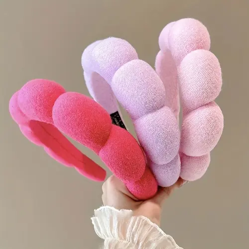 3pcs/4pcs Plush Elastic Fashion Stretchy Headbands, Elegant Plain Style, All Seasons, Fashionable Multi-Functional Hair Accessories Hairbands