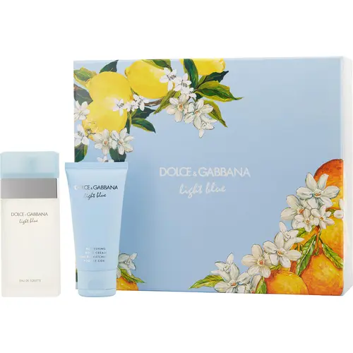D & G Light Blue Set-Edt Spray 1.7 Oz & Body Cream 1.7 Oz For Women