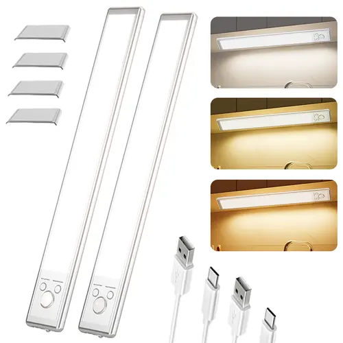 Wireless Motion Sensor Under-Cabinet Light - Adjustable Brightness, Smart Home Upgrade, Dimmable Night Light for Kitchen & Closet, Adjustable Brightness Under-Cabinet Lights