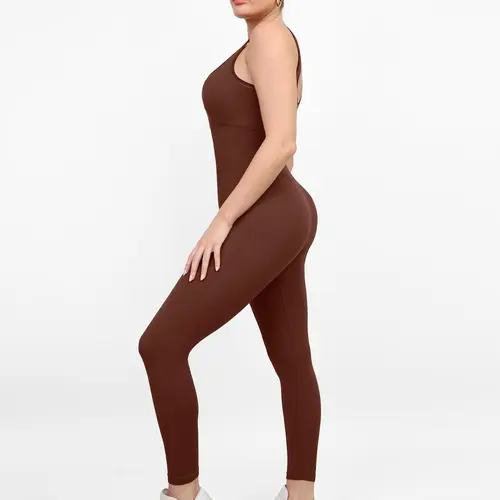 Popilush Shapewear Seamless Square Neck Tank Workout Jumpsuit Activewear Fitness Athletic Style Activewear - Live