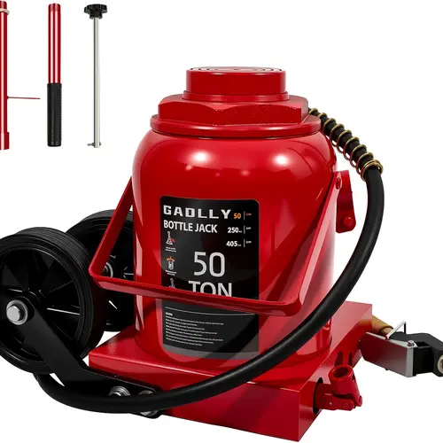 Air Hydraulic Bottle Jack, 50 Ton (110000) lbs Hydraulic Bottle Jack with 10.43''-19.88'' Lifting Range & Manual Hand Pump, for Pickup, Truck, RV, Auto Repair