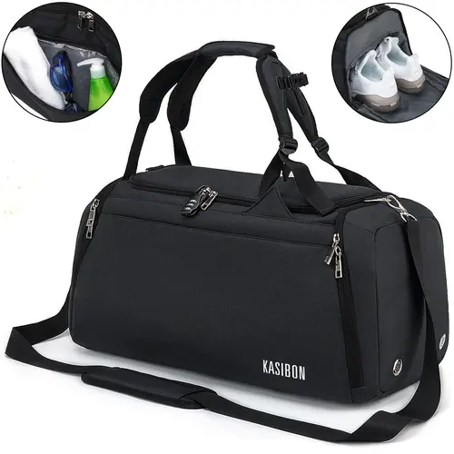 42L Sports Duffel Bag with Shoe Compartment & Wet Pocket – Waterproof Gym Bag for Men & Women, Travel Carry-On with Shoulder Strap & Lock Sneaker Bag tiktokshopbacktoschool,back to school,back to school haul