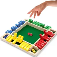Shut The Box Game,2-4 Player Family Wooden Board Games,Family Math Games for Adults and Kids,8 Dices Classics Tabletop Games for Classroom,Home,Party,Christmas Gift