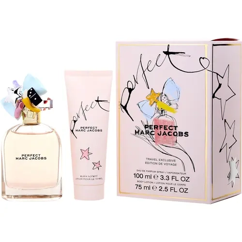 Marc Jacobs Perfect Set-Eau De Parfum Spray 3.4 Oz & Body Lotion 2.5 Oz (Travel Set) For Women