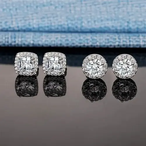 S925 Silver Stud Earrings for Men, Fashion Classic Ear Jewelry, Perfect Personalized Gift for Him