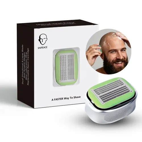 Bald Head Razor(Fan benefit, limited 5 item daily ) 8-Blade Dual-Directional for Sensitive Skin, Anti-Nick Shaver with Aloe Glide Strip, Waterproof for Body & Leg
