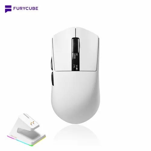 FURYCUBE G9 Ultra Lightweight Gaming Mouse PAW3311 DPI 12000 MAX22000 Screen Gaming Mouse Wireless/Wired Mouse 400mAh 8k Tri-Mode Rechargeable Battery With Charging Dock, Gamingsetup, computeraccelories, gift,back to school,back to school haul