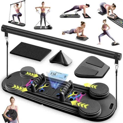 Pilates Reformer, Home Pilates Reformer Exercise Machine, Multifunctional Abdominal Board, Portable Foldable Abs Training Equipment, Women’s Pilates Core Workout Equipment summerwins