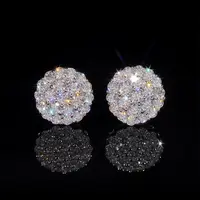 HELLOICE Moissanite Earrings 1.05ct Round Cut Full Paved Earrings 925 Sterling Silver 10mm Full Synthetic Moissanite Earrings Jewerly Gift