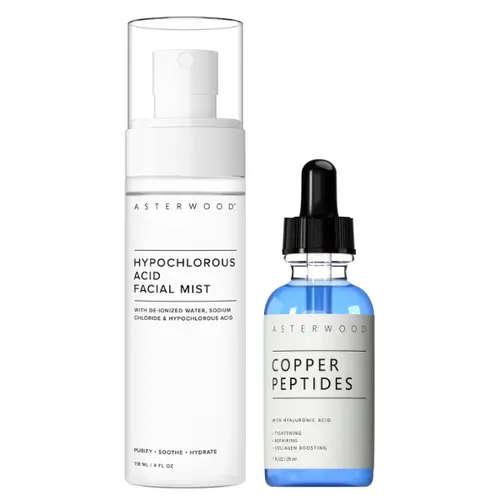 Fresh Face Bundle - Copper Peptides Serum + Hypochlorous Acid Spray for Collagen Boost, Acne, & Glow
