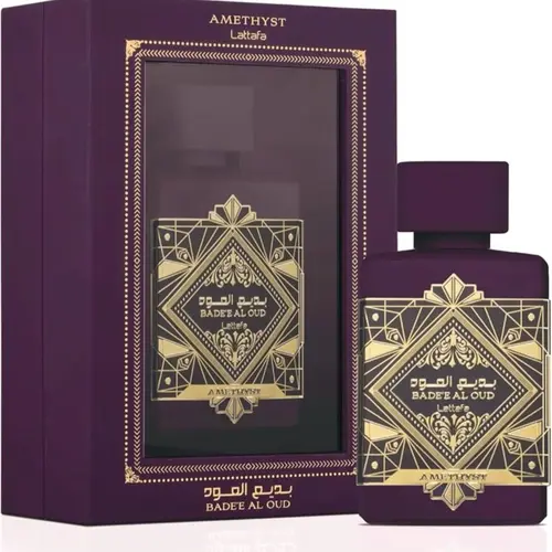 Lattafa Bade'e Al Oud Amethyst Unisex Eau de Parfum (EDP) Spray, 3.4 oz/100ml Aromatic Woody-Floral Oriental Fragrance with Amber Vanilla, Bold Fragrance, High-Quality Blend for Adults, Single Item