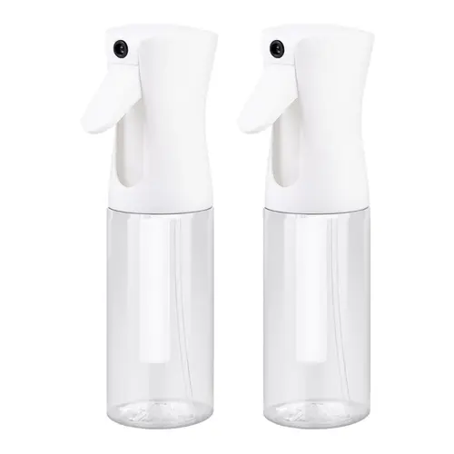 Multifunction Continuous Spray Storage Bottles & Jars 2-Pack 6.8 oz/200 mL - Gentle Squeeze, 360 Mist, Aerosol-Like Spray, 1+ Sec Burst, Consistent Coverage, Long-Lasting for Hair, Plants