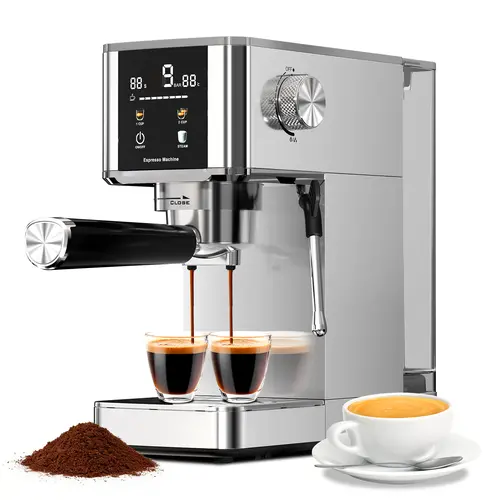 Kismile Automatic Espresso Machine - 20 Bar, 3-Second Heat, Built-In Steam Wand for Lattes, Touch Screen, 40oz Water Tank, Coffee Machine for At Home Use, Gift for Coffee Lovers, Coffee Machine Espresso,home essentials