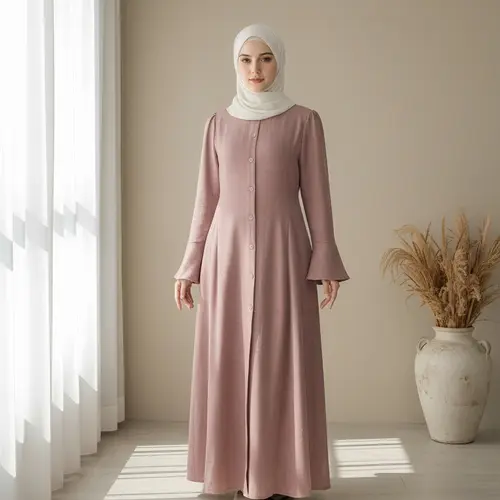 Women's Maxi Abaya Dress with Back Zipper & Pockets, Elegant Long Sleeve Design, Modest Style, Perfect for Casual Wear, Stylish Muslim Clothing, Modest Islamic Clothing, Classy Modest Dresses, Dress for Daily Wear, Modest Abaya Dress