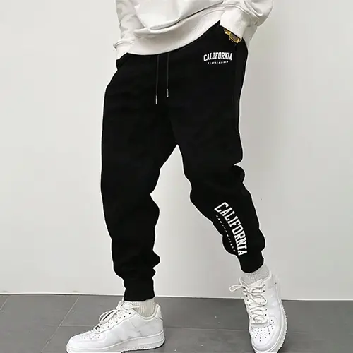 Men's Activewear Athletic Joggers, Menswear Casual Fitted Trousers, 4-Season Stretch Waist Breathable Harem Pants with Fashion Letter Print, Multi-Color Options Sportswear pantalones para hombre pants for men cargo pants for men
