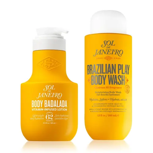 Sol de Janeiro Daily Hydration Duo | Brazilian Play Body Wash For Soft Nourished Skin & Body Badalada Lotion For Weightless 24-Hour Hydration. Both In The Pistachio, Salted Caramel, and Vanilla Fragrance Of Cheirosa 62.