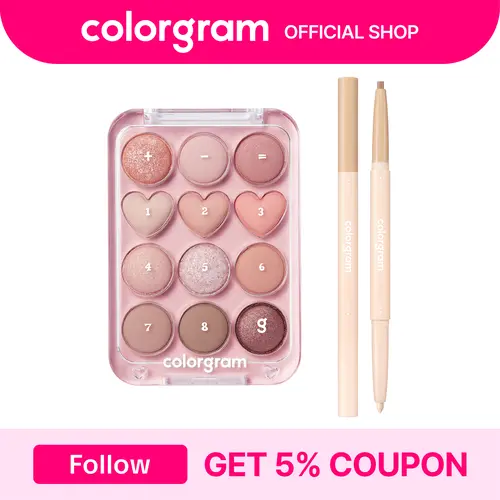 Colorgram Eyes Duo - Under Eye Highlighter Stick + Pin Point Eyeshadow Palette for effortless K-beauty eye makeup Matte Daily I summervibes