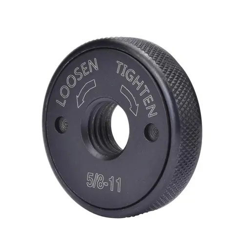 1 Piece 5/8"-11 Thread Flange Lock Nut, 1-5/8" Outer Diameter, 1/2" Height Hardware Accessory, Hand-Tight, Prevents Loosening, Quick-Release Part for Fast Accessory Swap on Portable Angle Grinders