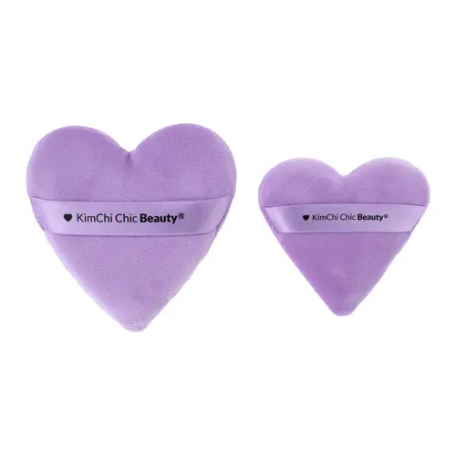 KimChi Chic Beauty Heart Powder Puff - Soft Velour Makeup Puff for Smooth, Even Powder Application