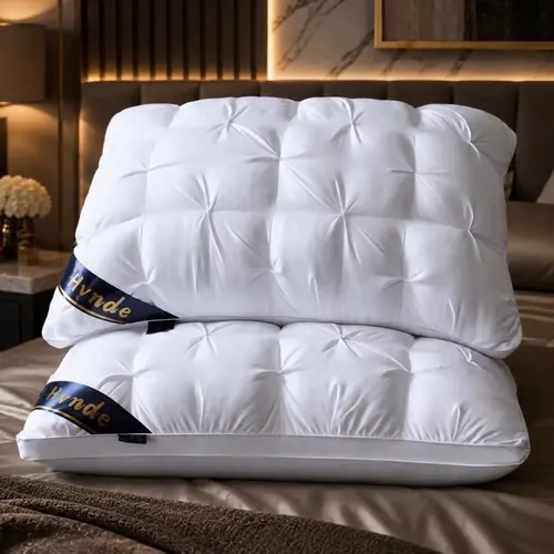 [Summwins] Hotel Collection Luxurious Anti-Allergic Down Alternative Bed Pillows - Standard, Queen Size, King Size, Bed Accessories, Bedroom Items, Pillows for Sleeping with Soft Support for Back Sleepers sohochic, Cooling Bedding, Microfibre