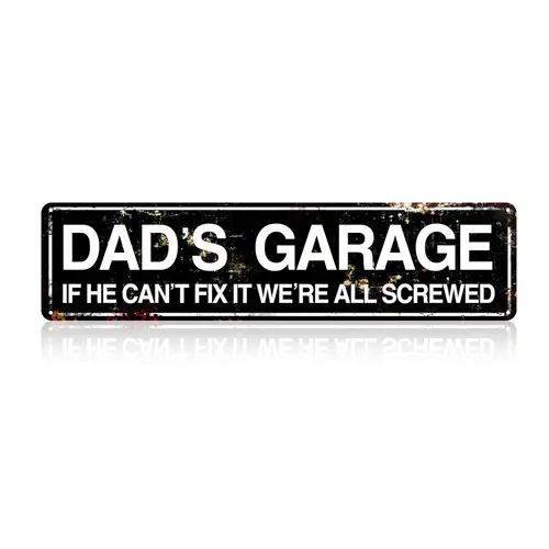 Dad's Garage Metal Tin Sign, Novelty Street Sign, Home Decor, Decorative Plaque, Decorative Wall Sign for Home Farmhouse Garage, Living Room Decor, Home Decor Products, Vintage Garage Signs