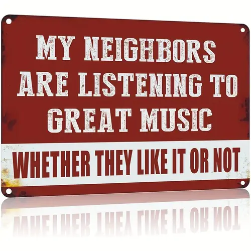 Vintage Funny Sarcasm Music Rectangle Metal Wall Plaque (12x8 in) - Colorful Style Decorative Home Room Decor, Men's Gift for Birthdays, Men's Stuff Mens Room Decor Collectible Tin Sign