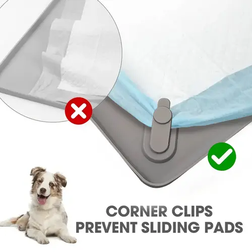 Pet Urine Pad Tray Stand, Dog Diaper Holder for Puppies Small Medium Dogs, Easy Clean Toilet Training Mat, Puppy Potty Tray, Home Floor Protection