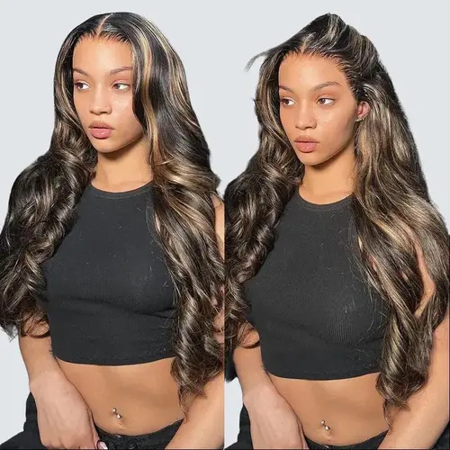 [Highlight Balayage] Megalook 13X6 Glueless Straight/Body Wave Lace Frontal Wig Pre-everything Tiny Knots HD Lace Wig Real Ear To Ear With Drawstring Band #Summervibes