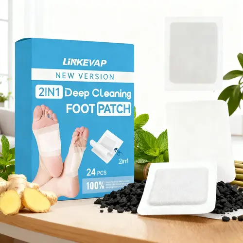 24PCS Bamboo Charcoal Foot Patches, Overnight Foot Care Patches with Ginger, Wormwood & Tourmaline, Comfortable Adhesive Foot Stickers for Daily Foot Care Fitness, Alternative ,Treatment Zeolite Detox Pack. Herbal Blend, Wellness, Healthy