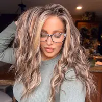 AISOM Mila Sunlit Mocha Water Wave Free Part Lace Front Wig with Scandinavian Hairline Glueless Wig 16 Inch Heat Friendly Synthetic Hair Low Density Daily Use