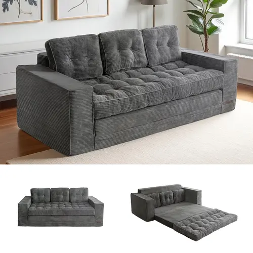 DealsforYouDays MAXYOYO Convertible Sofa Bed, Pull Out 3 Seater Sleeper Sofa, 2 in 3 Folding Couch Bed, Fold Out Floor Couch with Pillows for Living Room Bedroom Lounge