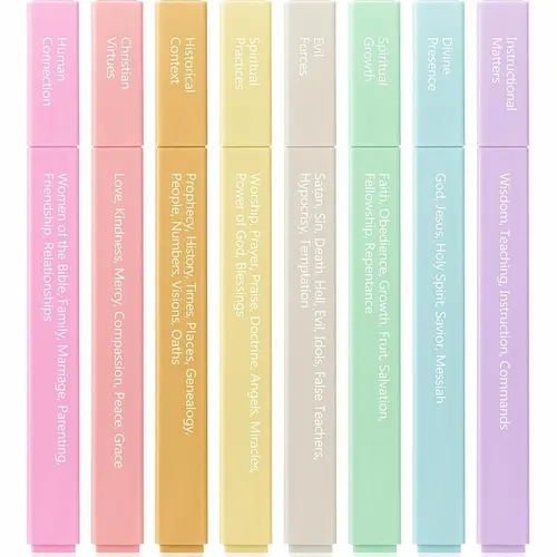 Mr. Pen Bible Highlighters - 8-Pack Soft Pastel Aesthetic Markers with Color-Coding System, Office Accessories for Studying, Back to School Stationery Supplies Shopping Essentials