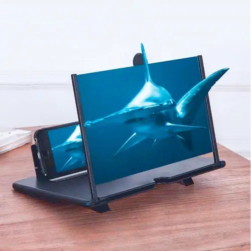 12" Screen Magnifier Amplifier with Mobile Phone Holder for Movies Videos Red Gift Choice for Cellphone Smartphone Stand Enhance Viewing Experience