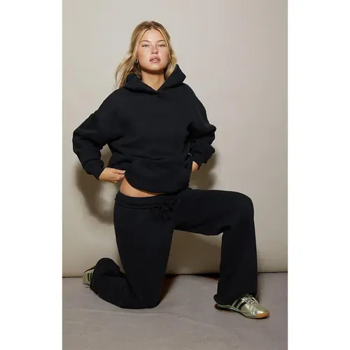 Pacsun Women's Black Ultra Soft Fleece Core Vintage Wash Pullover Hoodie
