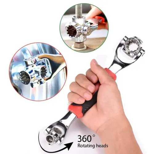 【FathersDayGift】Combination Wrench Set,Universal Wrench with Multifunction 360 Degree Rotating Head,52 in 1 Socket Wrench Tool,Spanner Tool for Home and Car Repair.