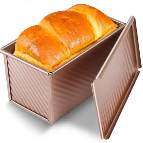 High-Quality Carbon Steel Bread Baking Mold, Non-Stick Parmesan Bread Tray with Lid, Sandwich Bread Tray, Ideal for Baking Tools, Baking Essentials, Bakeware, Baking Trays, Bakery Molds, Baking Supplies