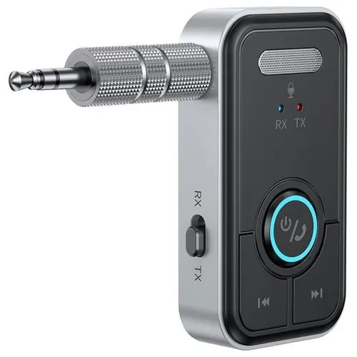 Automotive Bluetooth 5.3 FM Transmitter & AUX Wireless Audio Receiver - Metal Universal Car Adapter, Wireless Mic Ready, Mic Call Support, Hands-Free Calling, Compact Fast Charging, Long Standby for Music Streaming