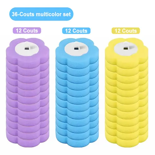 SNOFRID Disposable 3-Layer Sponge Toilet Brush Refills, 36pcs/Set Replacement Heads - Household Bathroom Cleaning Supplies for Thorough Cleaning, Daily Toilet Cleaning Simpler, Bin-Friendly, Quick Swaps, Disposable Heads Keep Bins Cleaner