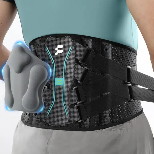 Fitomo Back Support Brace, Adjustable Lumbar Belt with Carbon Fiber Stays, Ultra-thin Breathable Mesh, Lightweight & Comfortable for Posture, Lifting, and Sitting Back Posture Strap Breathable Back Straightener