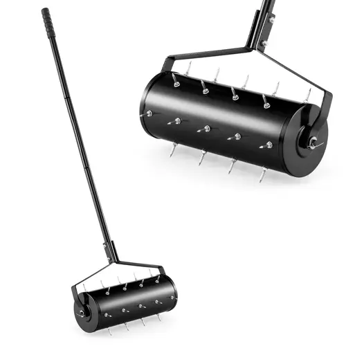 COSTWAY - 18/21 Inch Manual Lawn Aerator with Detachable Handle-18 inches