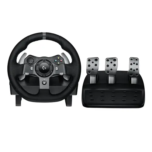 Logitech G920 Driving Force Durable Racing Wheel & Floor Pedals Kit - Real Force Feedback, Stainless Steel Paddle Shifters, Leather Grip Cover, USB, for Xbox Series X|S, Xbox 1, PC, Mac, Console Accessories