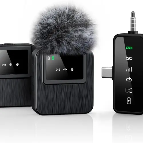 3 in 1 Wireless Lavalier Microphone for iPhone Android & Camera, Mini Clip-On Mic for Video Recording TikTok YouTube Interview, Noise Cancelling, 328ft Range, 18H Battery