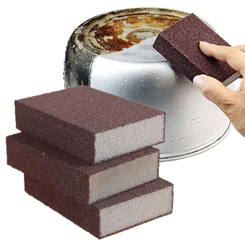 3-Pack Emery Sponge & Scouring Pad Set, Powerful Decontamination Tool for Kitchen Pot Rust Removal, Home Care Tools and Cleaning Supplies