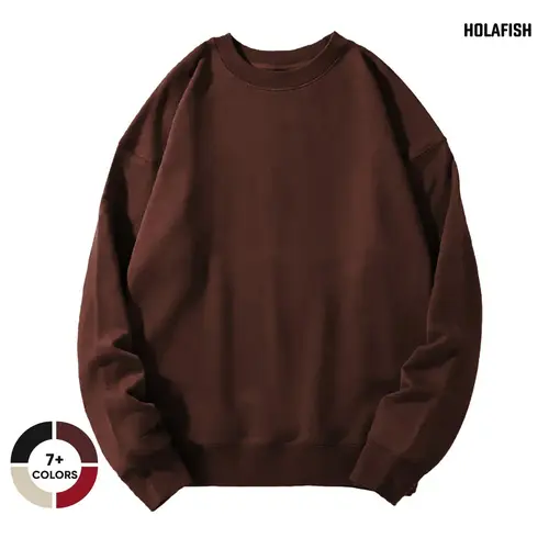 Holafish Lady's Soft Fleece-Lined Oversized Cotton-Polyester Blend Crew Neck Long Sleeve Casual Women's Top, Everyday Pullover for Work & Sweater Weather (Pair with Jeans)